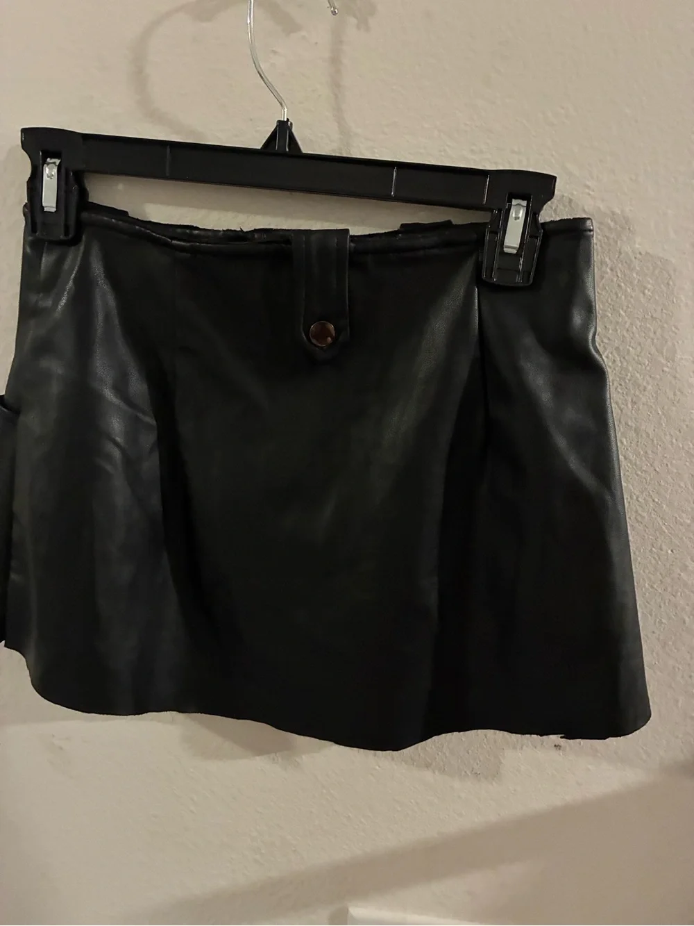 Zara Black Faux Leather Mini Skirt
